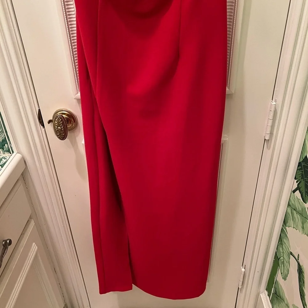 Abercrombie & Fitch Asymmetrical one shoulder maxi dress red size M